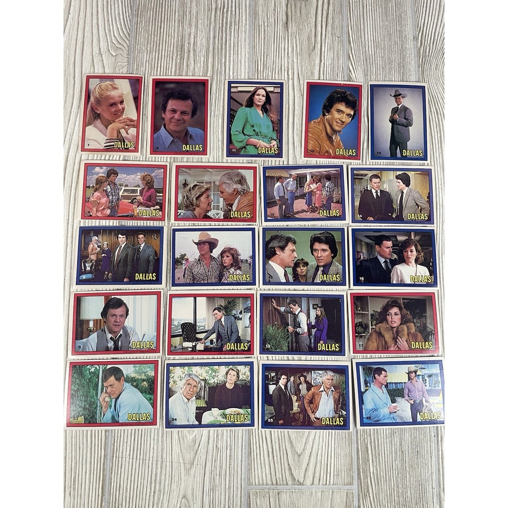 VTG 1981 Dallas TV Show Trading Cards Lot of 53 Donruss JR Bobby Ewing Sue Ellen